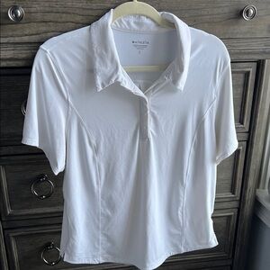 Athleta Women's Classic Performance Polo White Shirt